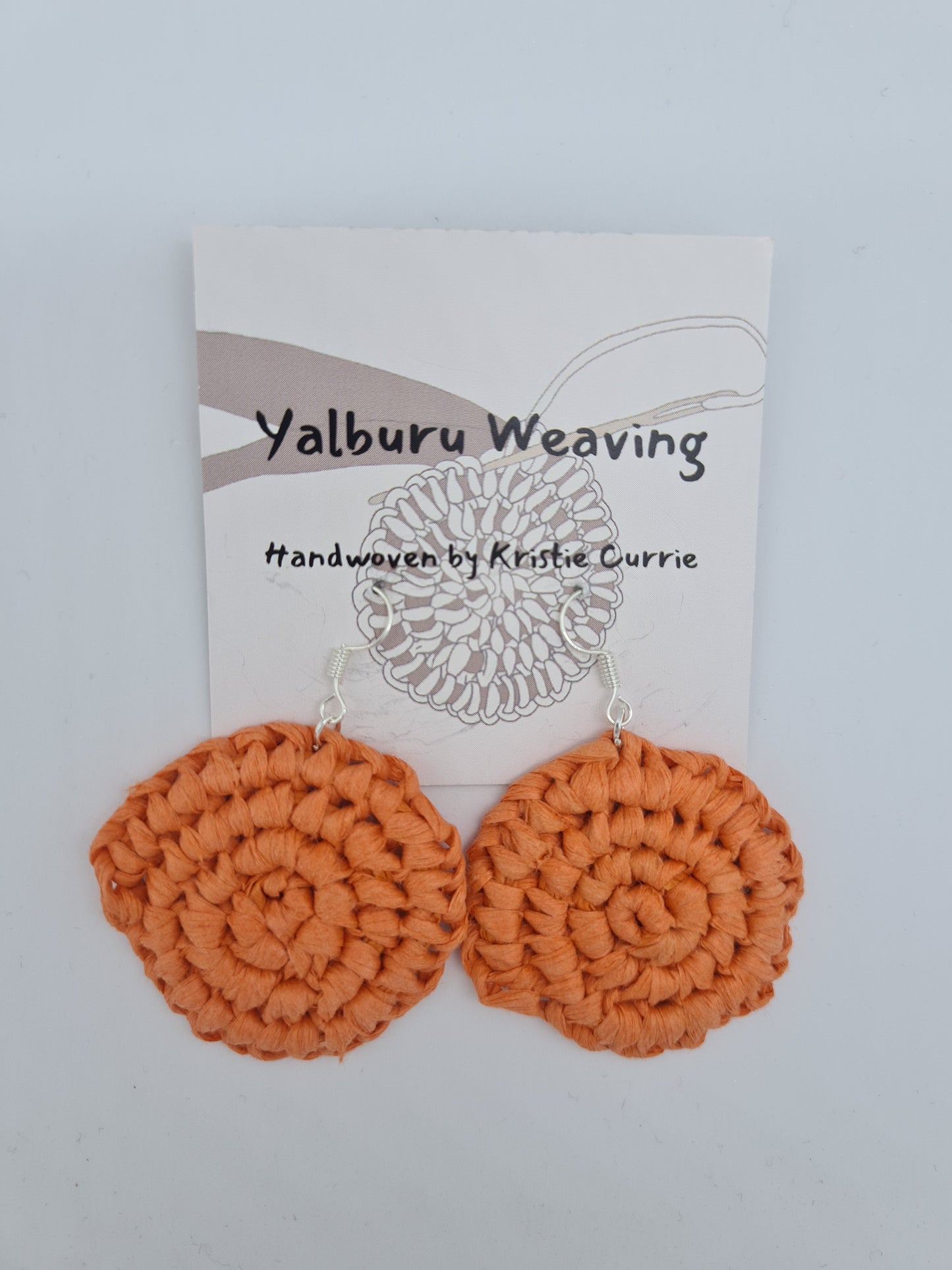 Orange Woven Earrings - Small