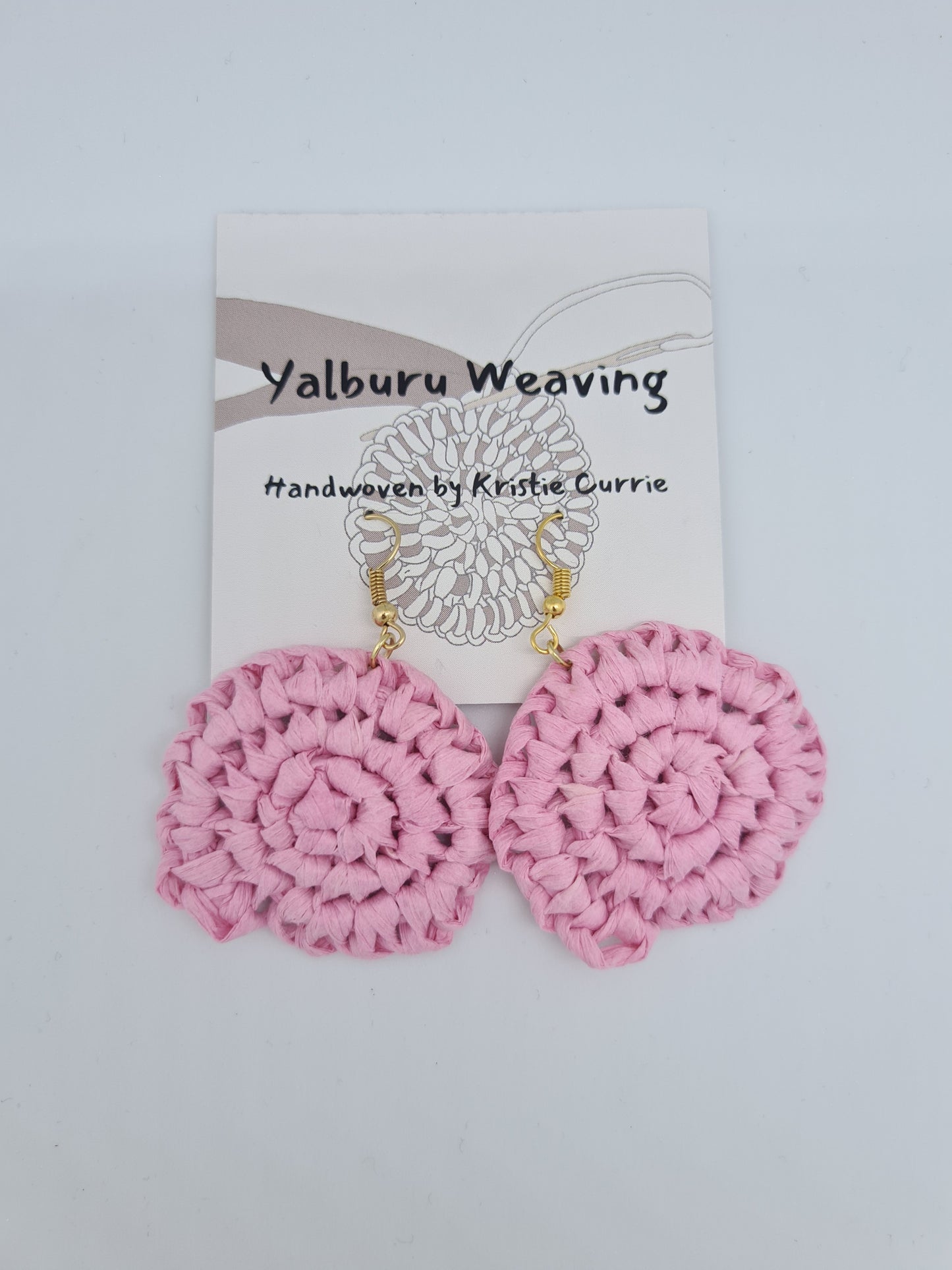 Light Pink Woven Earrings - Small