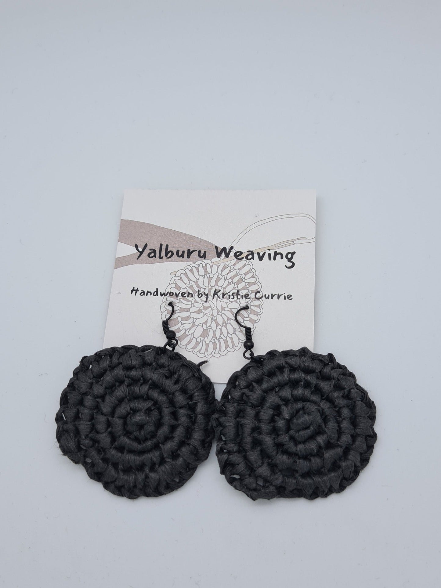 Black Woven Earrings - Small - Yalburu Weaving