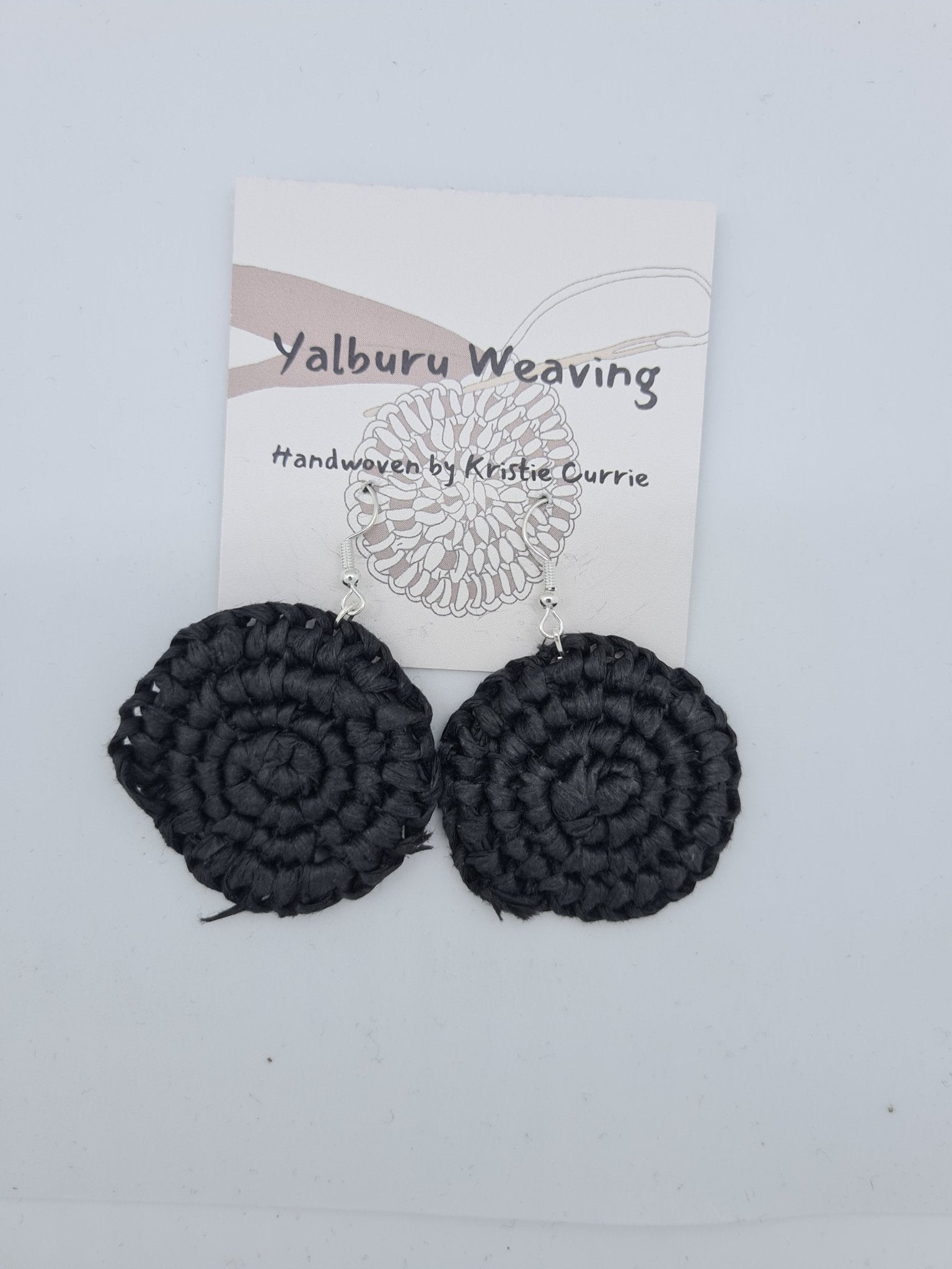 Black Woven Earrings - Small - Yalburu Weaving