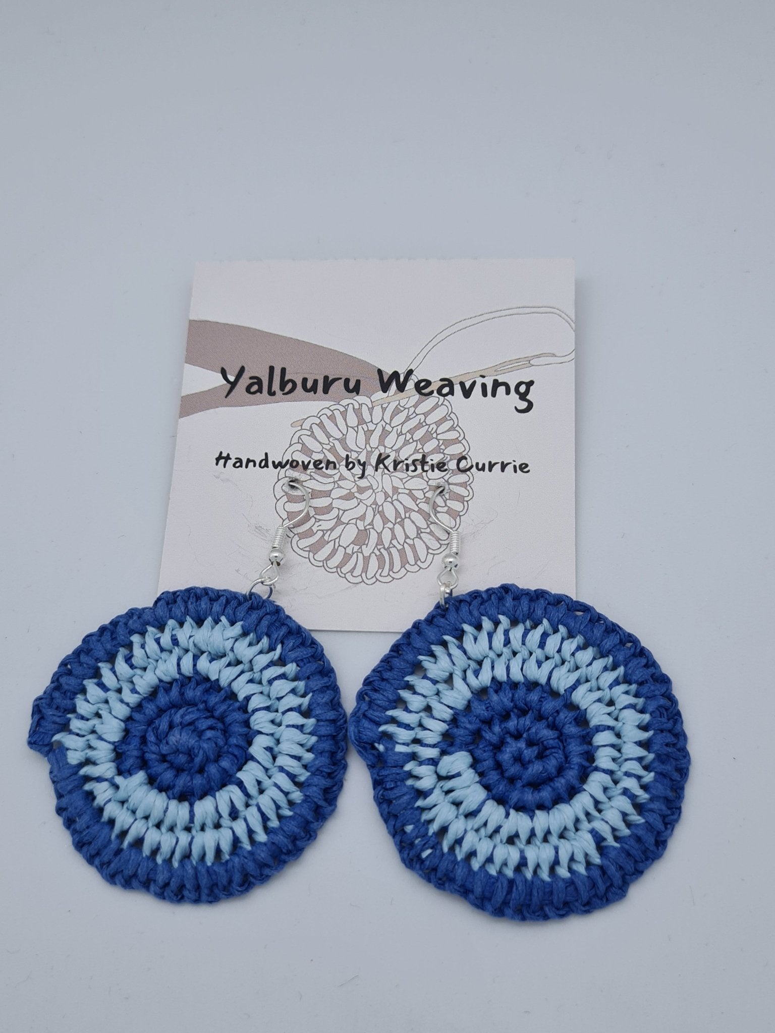 Blue 2 Tone Woven Earrings - Yalburu Weaving