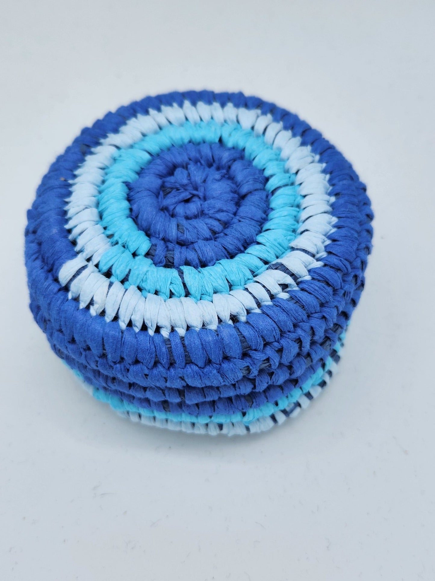 Blue Small Trinket Basket - Yalburu Weaving