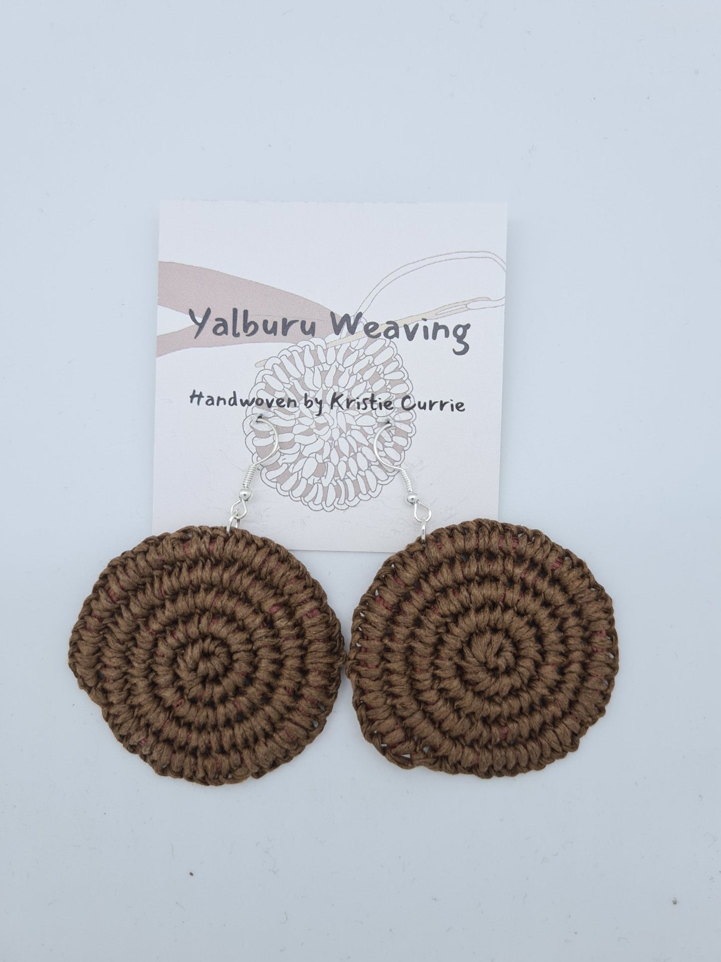 Brown Woven Earrings - Yalburu Weaving